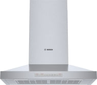 stainless steel wall-mounted range hood with LED lighting and control panel in kitchen appliances collection