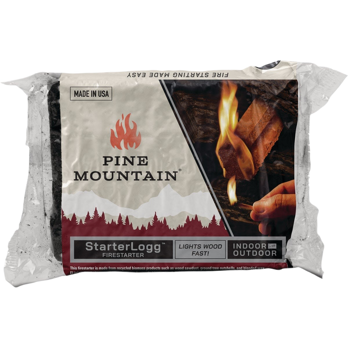 Pine Mountain StarterLogg fire starter pack with eco-friendly blend for indoor and outdoor use in home improvement collections