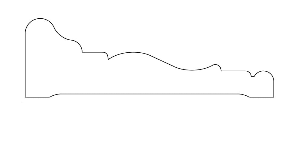 Profile view of precision-crafted wooden moulding for home improvement and lumber building projects under $50