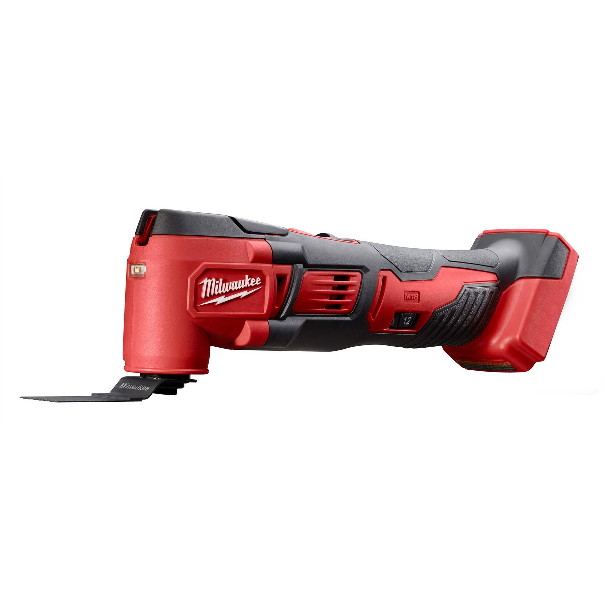 Cordless red and black oscillating multi-tool designed for versatile home improvement and repair tasks