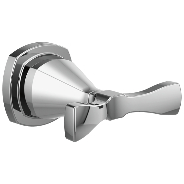 Chrome double robe hook with modern angular design for bathroom storage and organization accessories under $50 collection