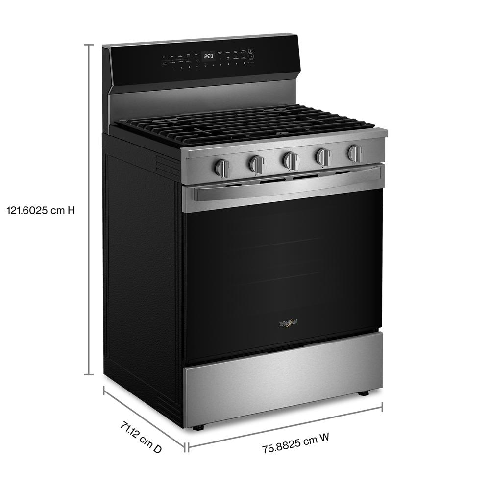 30-inch Smart Gas Range with Air Cooking Technology, No Preheat Air Fry, Steam/Self Clean and High Speed Preheat