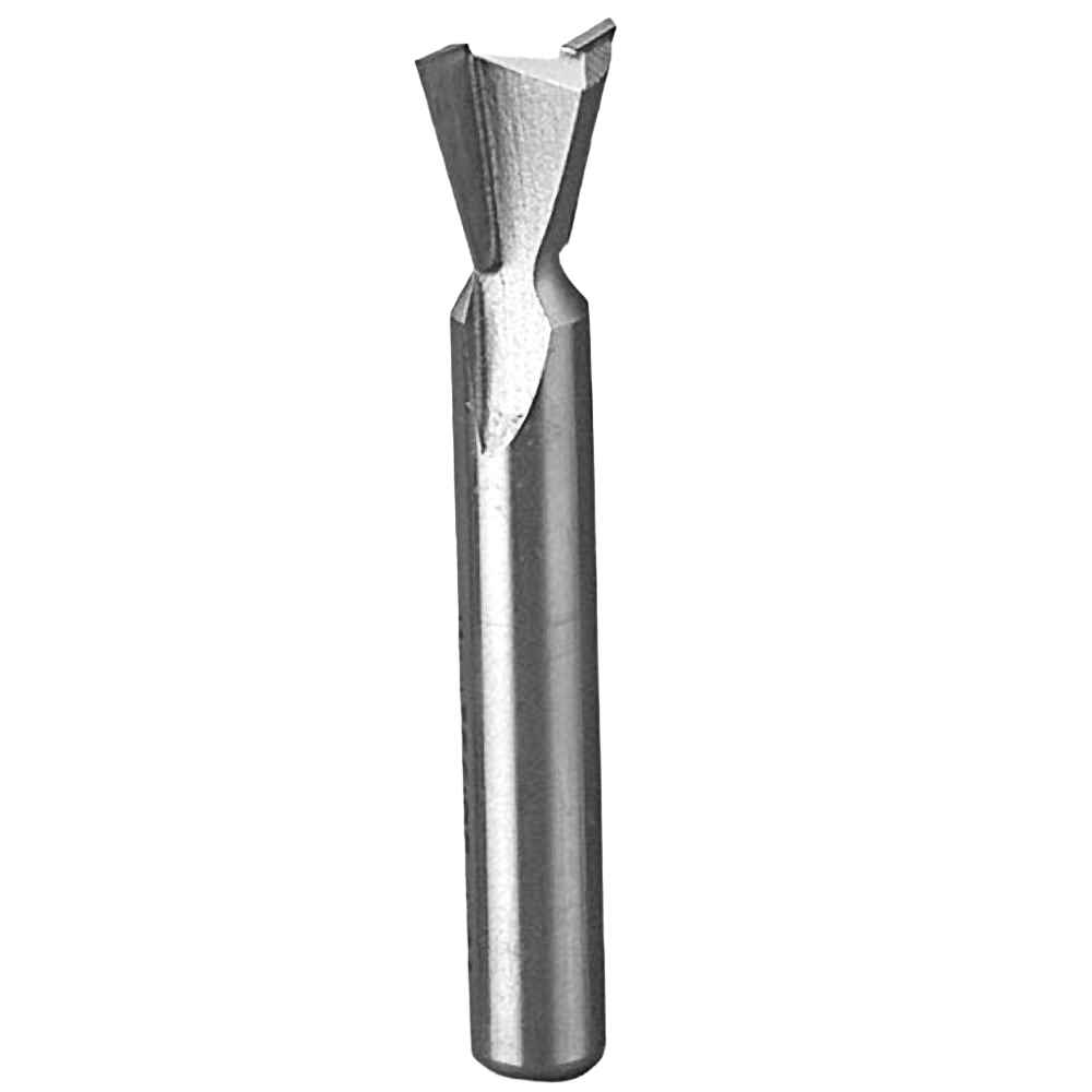 Precision-machined dovetail router bit with 8mm shank for woodworking in tool accessories and power tool collections