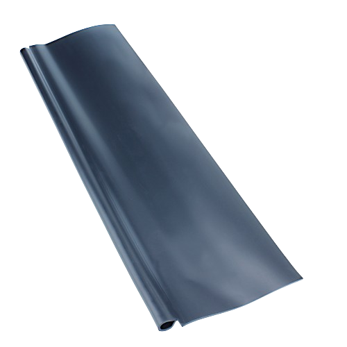 Black curved metal rear shield component for mower deck used in home improvement and tool maintenance tasks