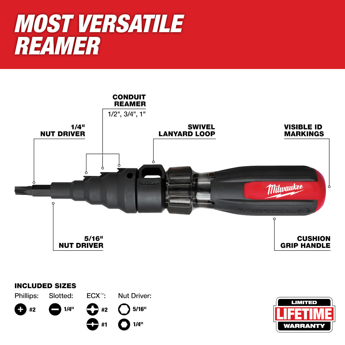 Milwaukee 7in1 Conduit Reamer w/ ECX™ Bit