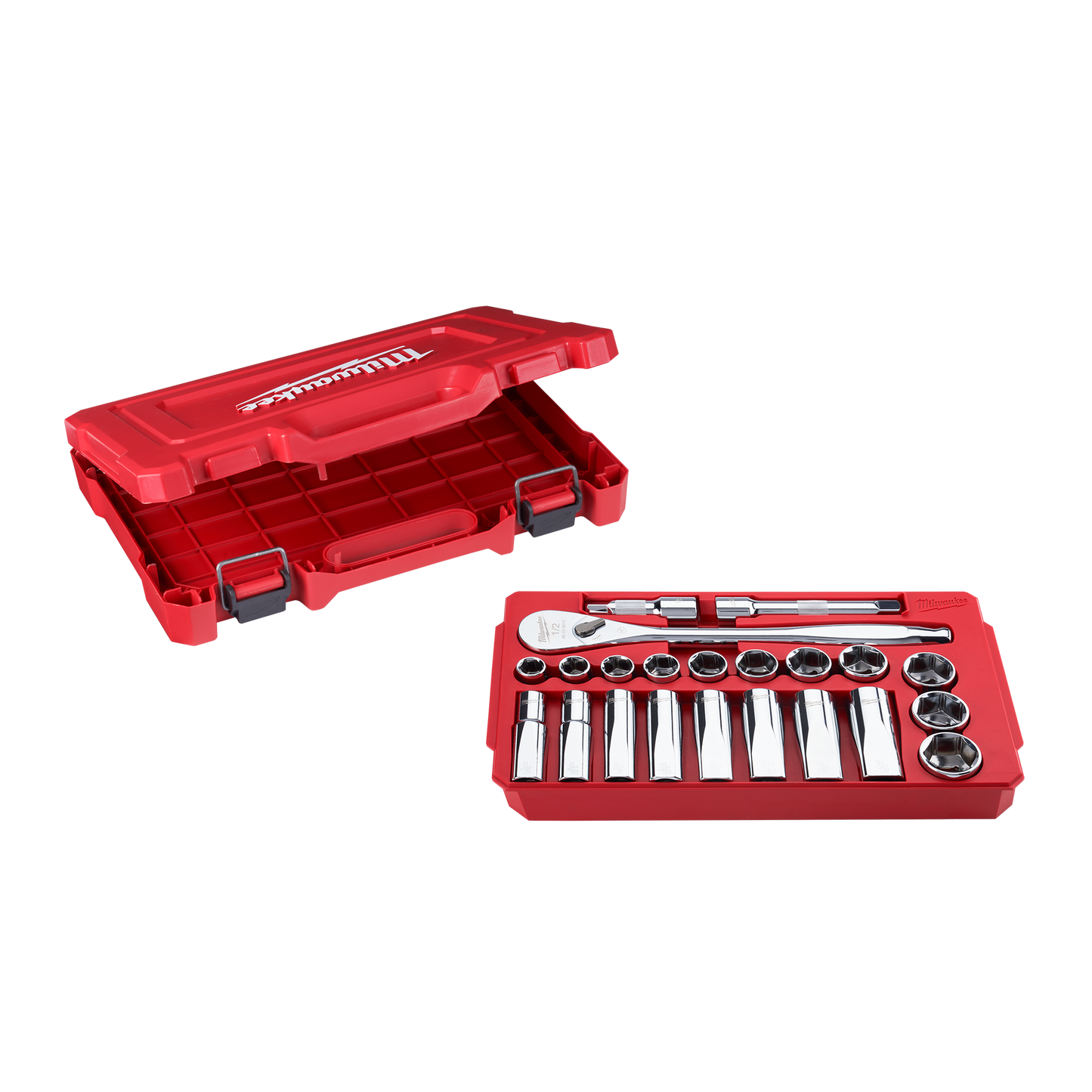 Milwaukee 22 pc 1/2" Drive SAE Ratchet and Socket Set with FOUR FLAT™ Sides