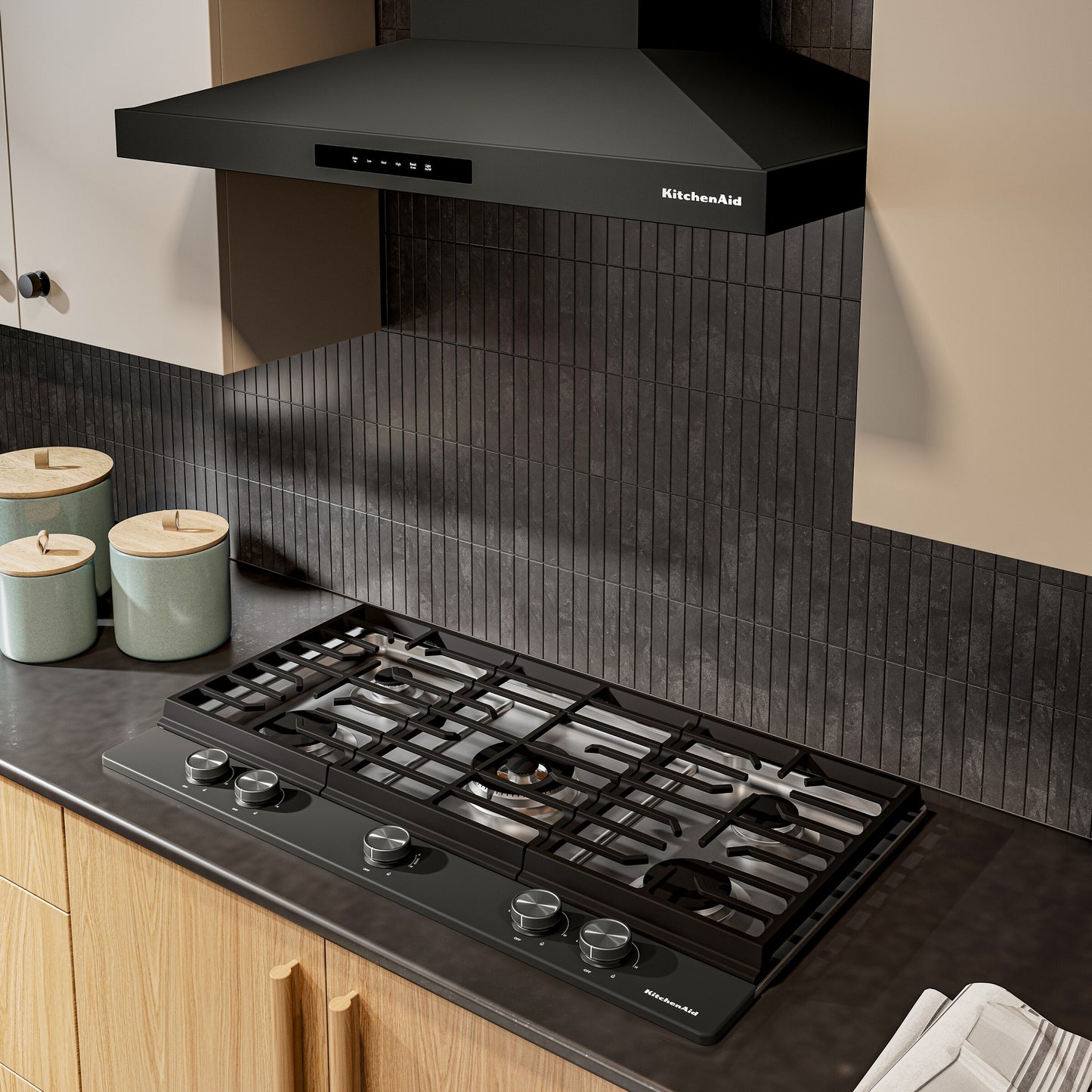KitchenAid® 36  in. Gas Cooktop with 5 Burners and Integrated Wok Grate