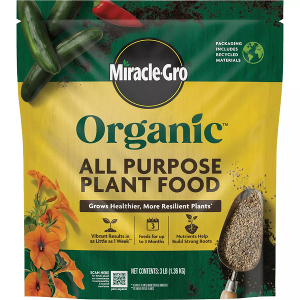 miracle-gro 100055 indoor plant food Miracle-Gro 3 lbs Organic Granules Plant Food