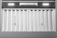 Stainless steel Monsoon I insert hood with dual LED lights and wireless remote control in kitchen appliances at Hartville Hardware