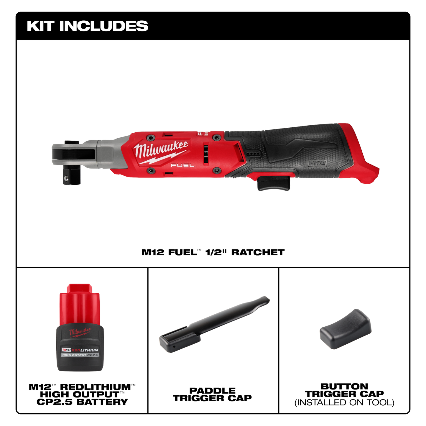 Milwaukee M12 FUEL™ 1/2" Ratchet Kit