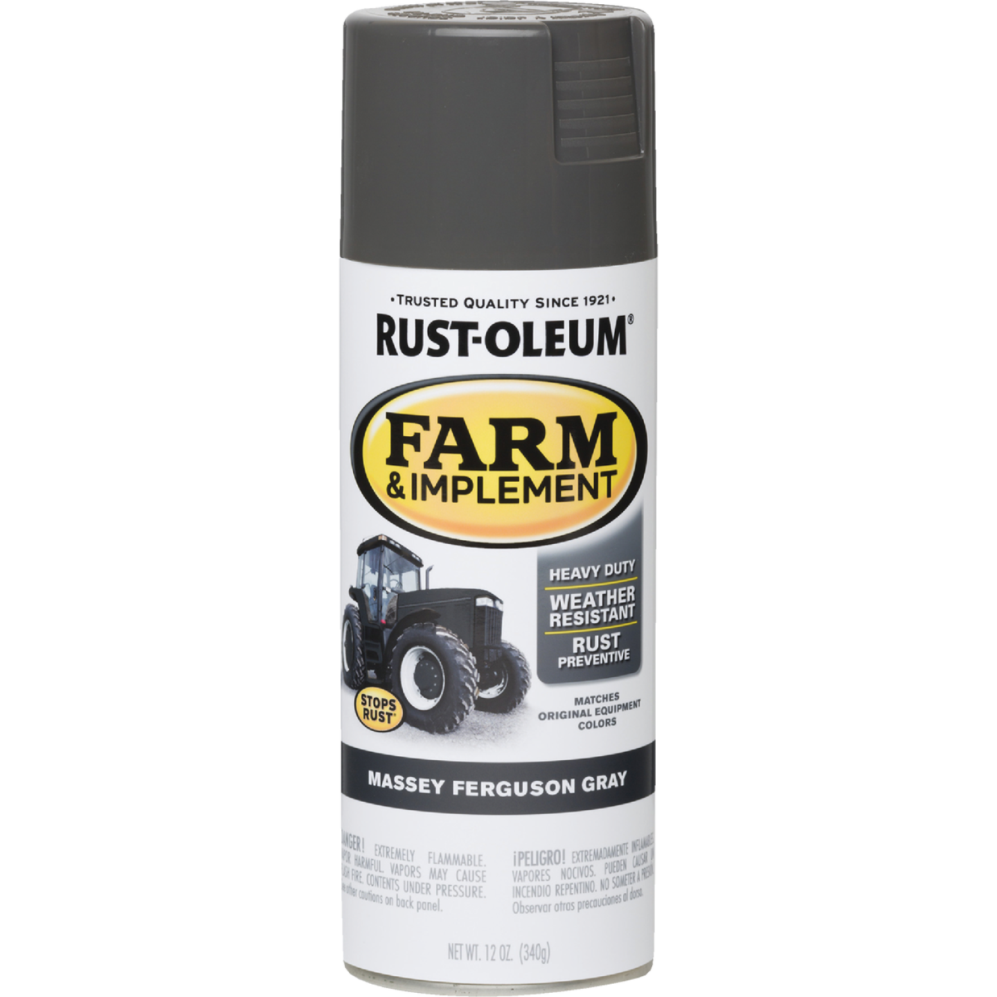 grey spray paint for garden furniture Rust-Oleum 280133 Farm & Implement Spray Paint, 12 oz, Massey Ferguson Gray