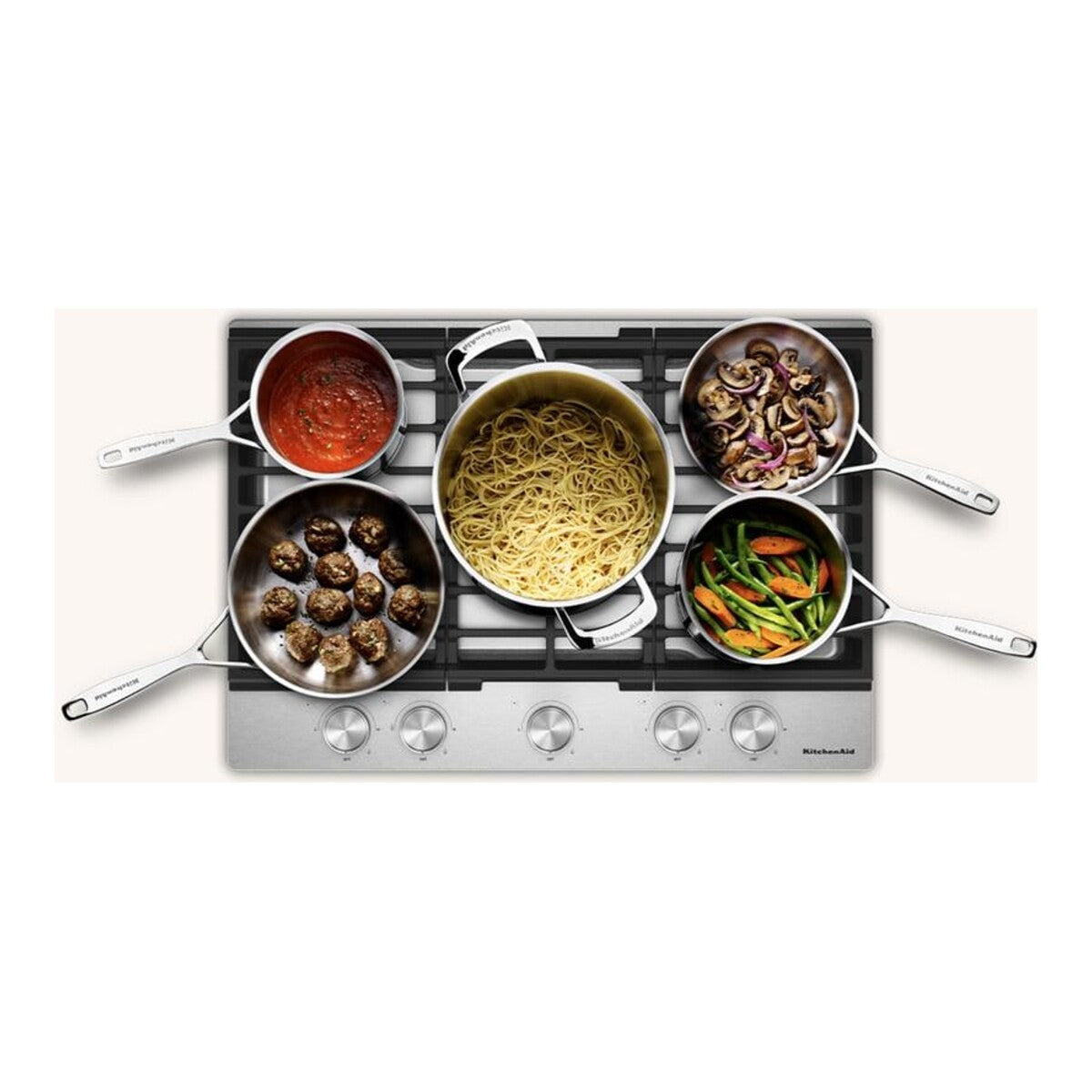 KitchenAid® 30 in. Gas Cooktop with 5 Versatile Burners