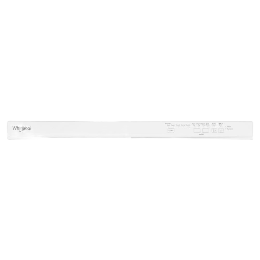 White control panel for dishwasher with digital options and cycle buttons from dishwashers and kitchenware collection