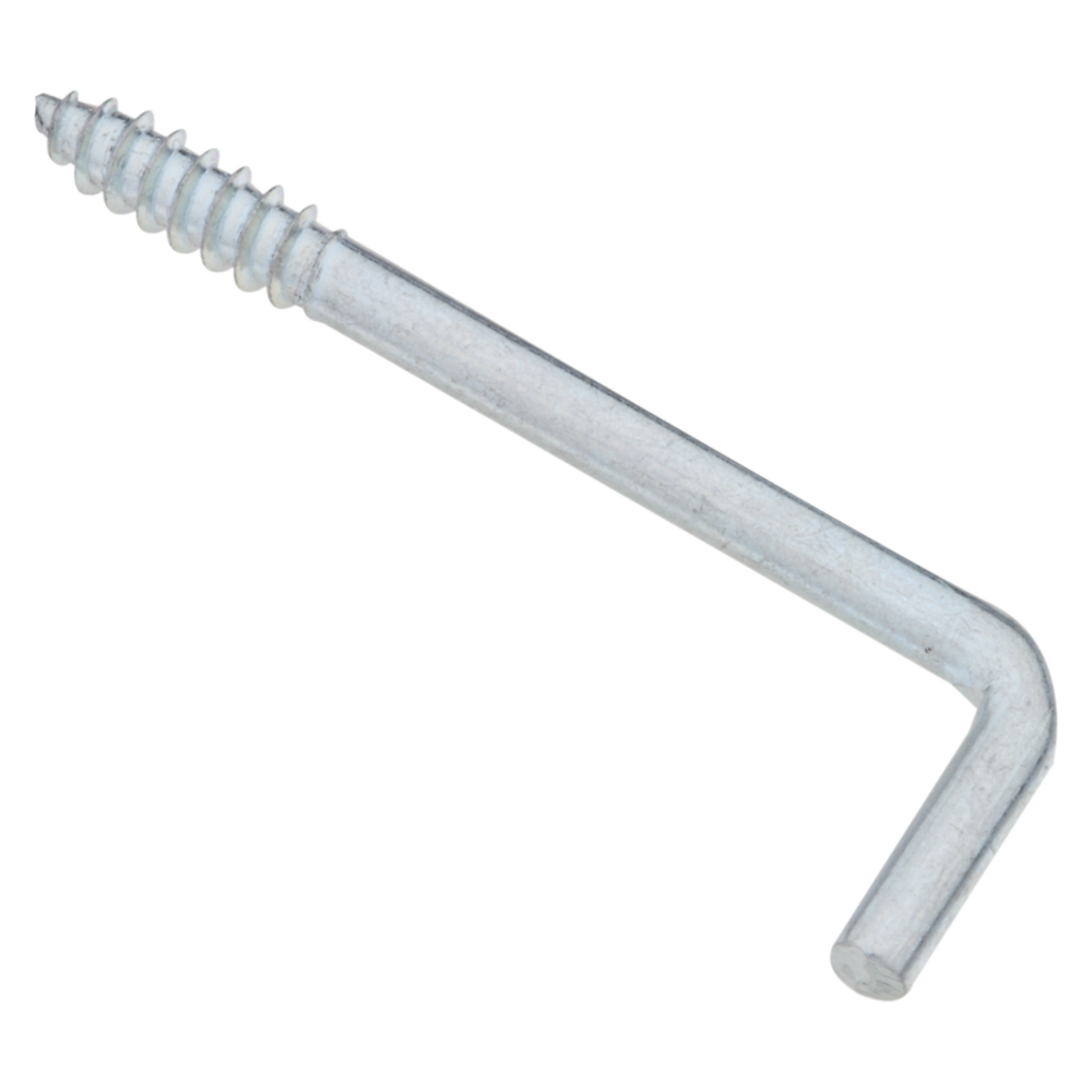 Square bend screw hook in zinc finish, designed for hanging and organizing in hardware and fasteners under $50