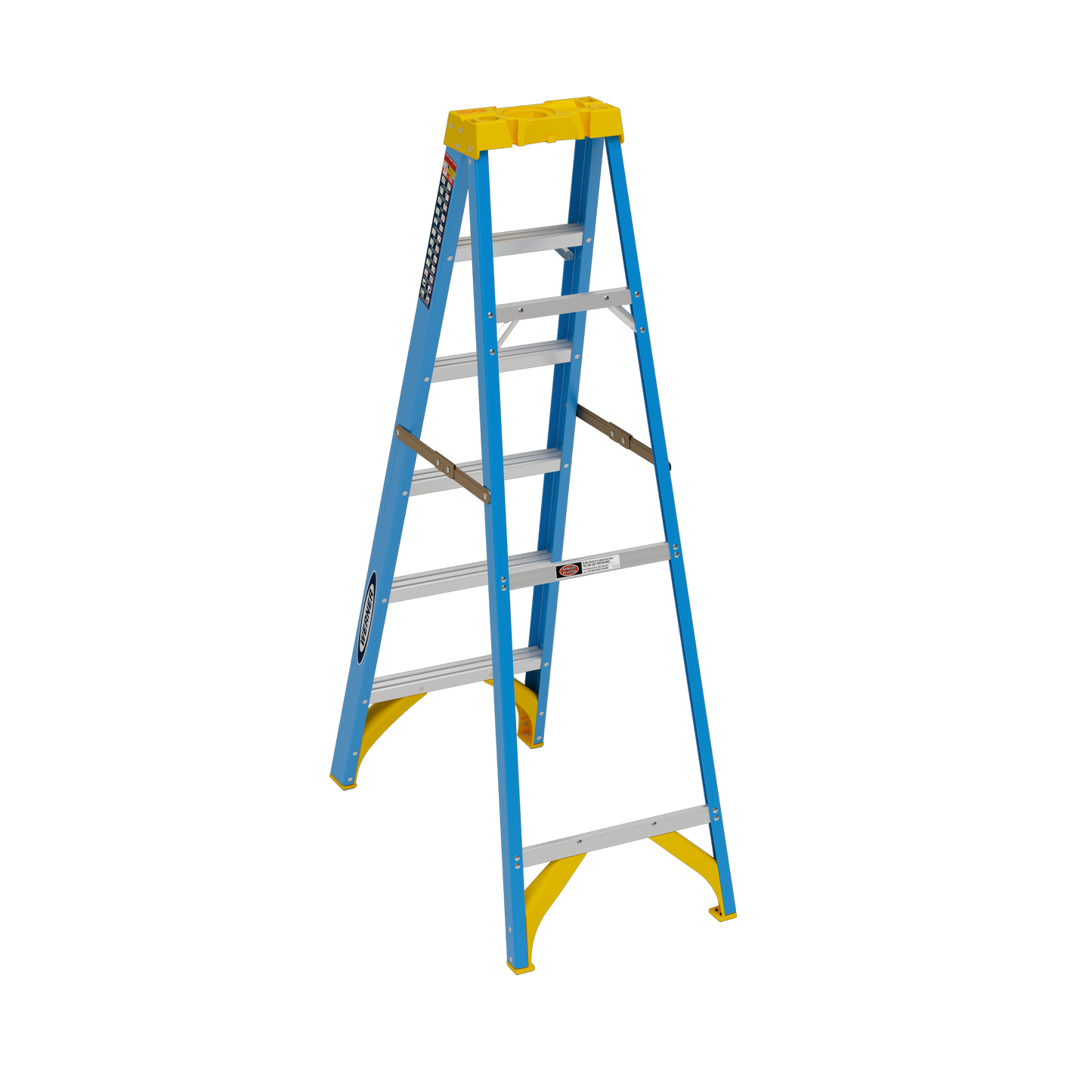 Werner Fiberglass Step Ladder with 250 lb. Load Capacity, 6 ft.