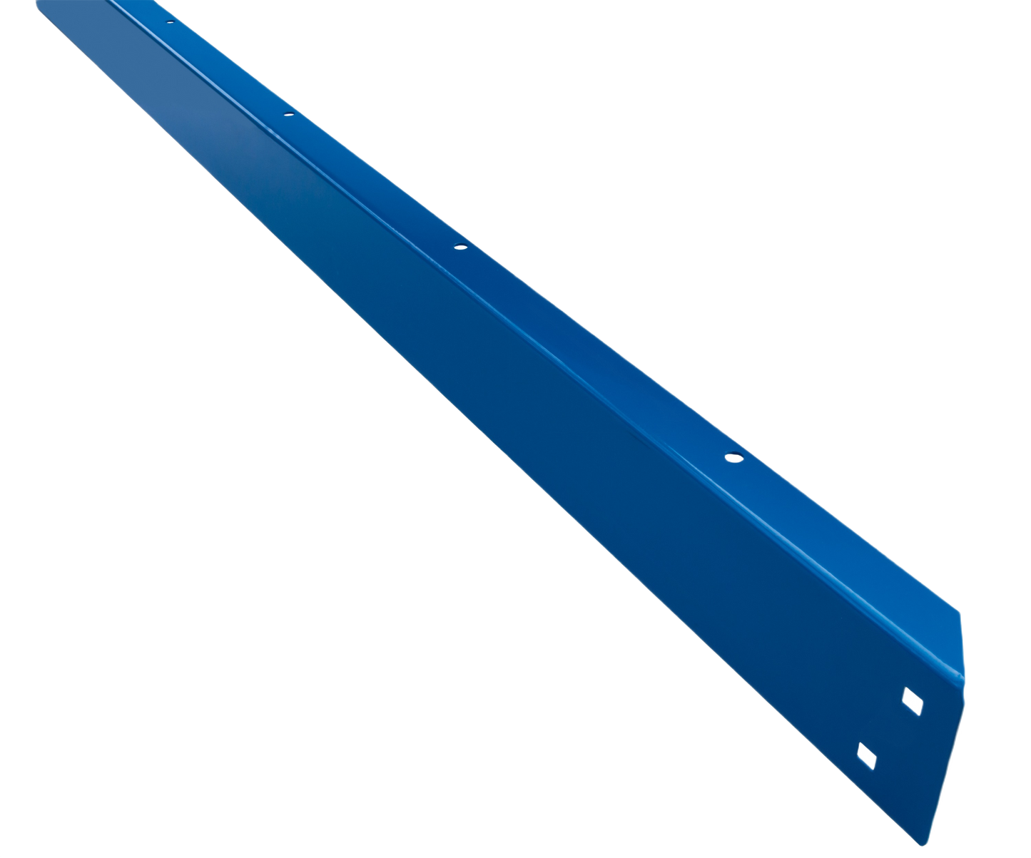 Blue metal bench rail component designed for support and assembly in tools and home improvement projects