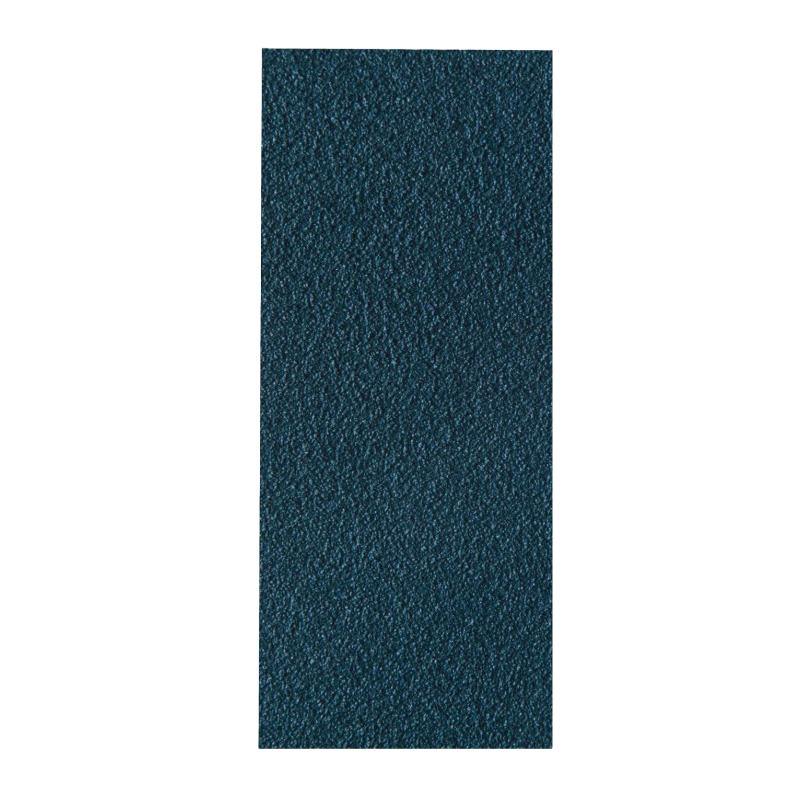Dark blue zirconium abrasive belt with coarse grit texture for tool sharpening and home improvement projects