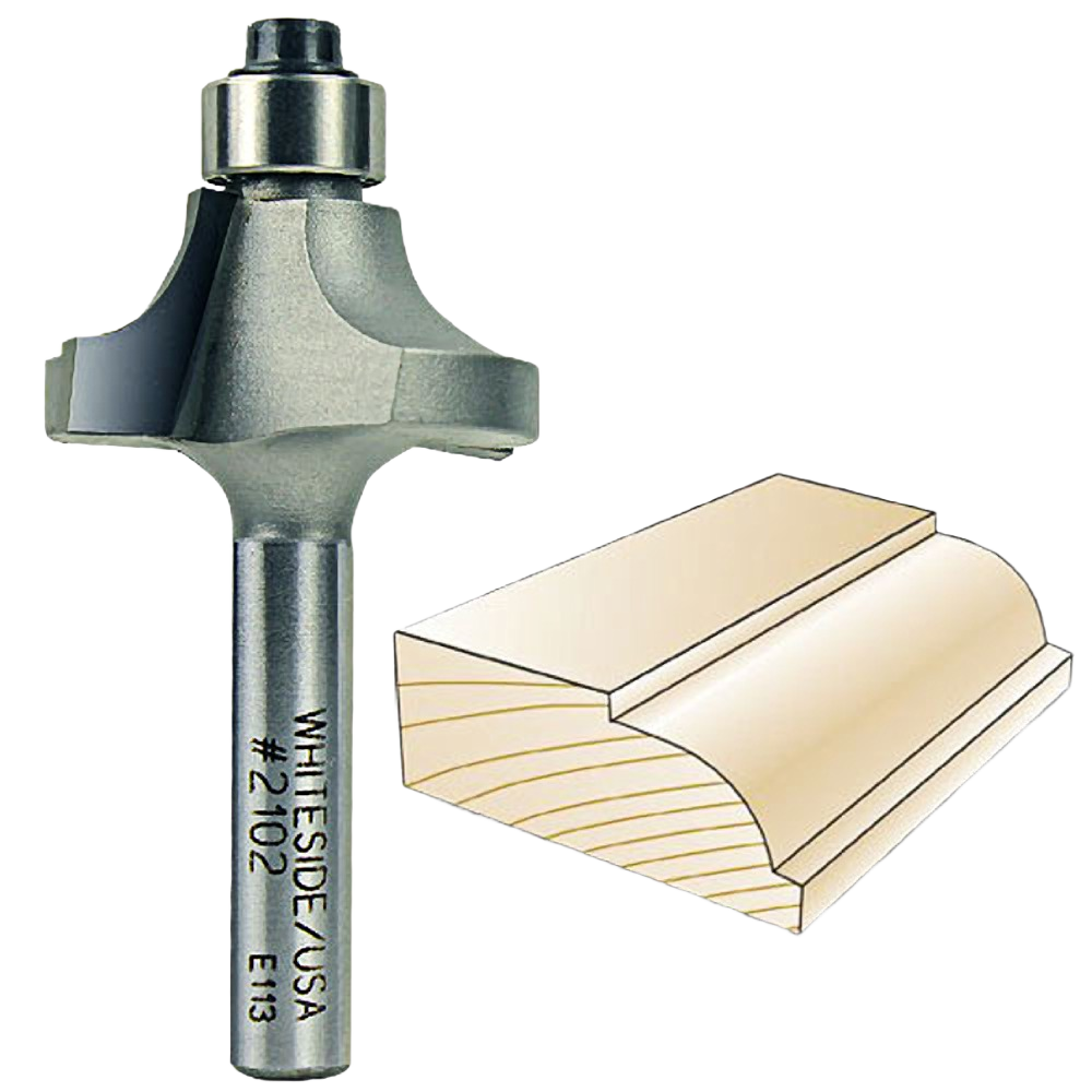 Router bit with bearing guide for beaded edge molding profile, part of tool accessories and power tool bits collections