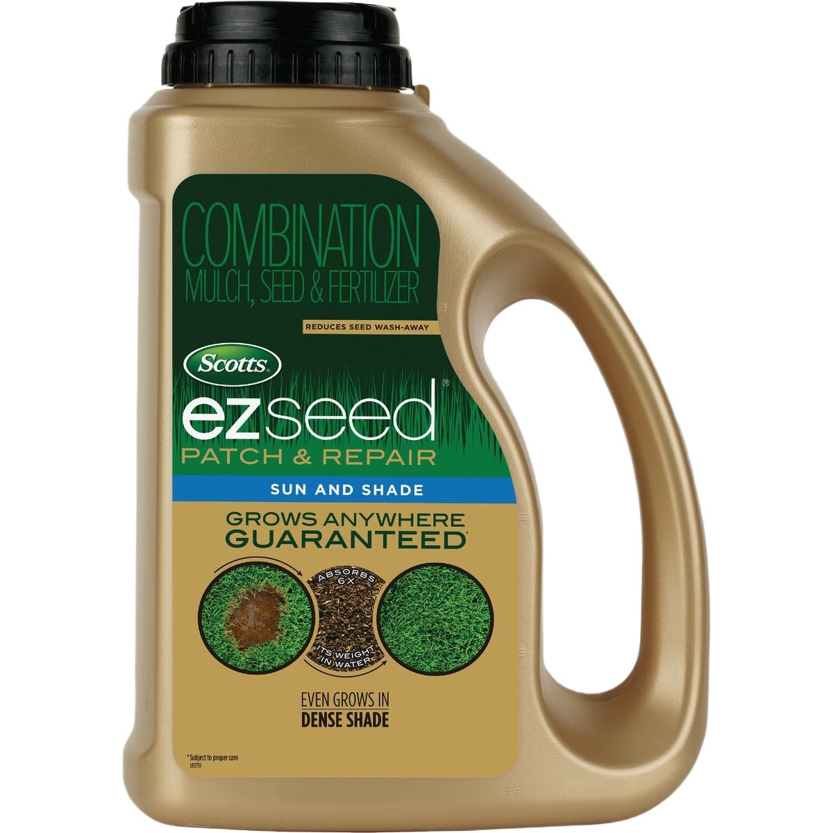 Container of Scotts EZ Seed 3.75 lb grass patch and repair mulch, seed, and fertilizer for lawn care under $50