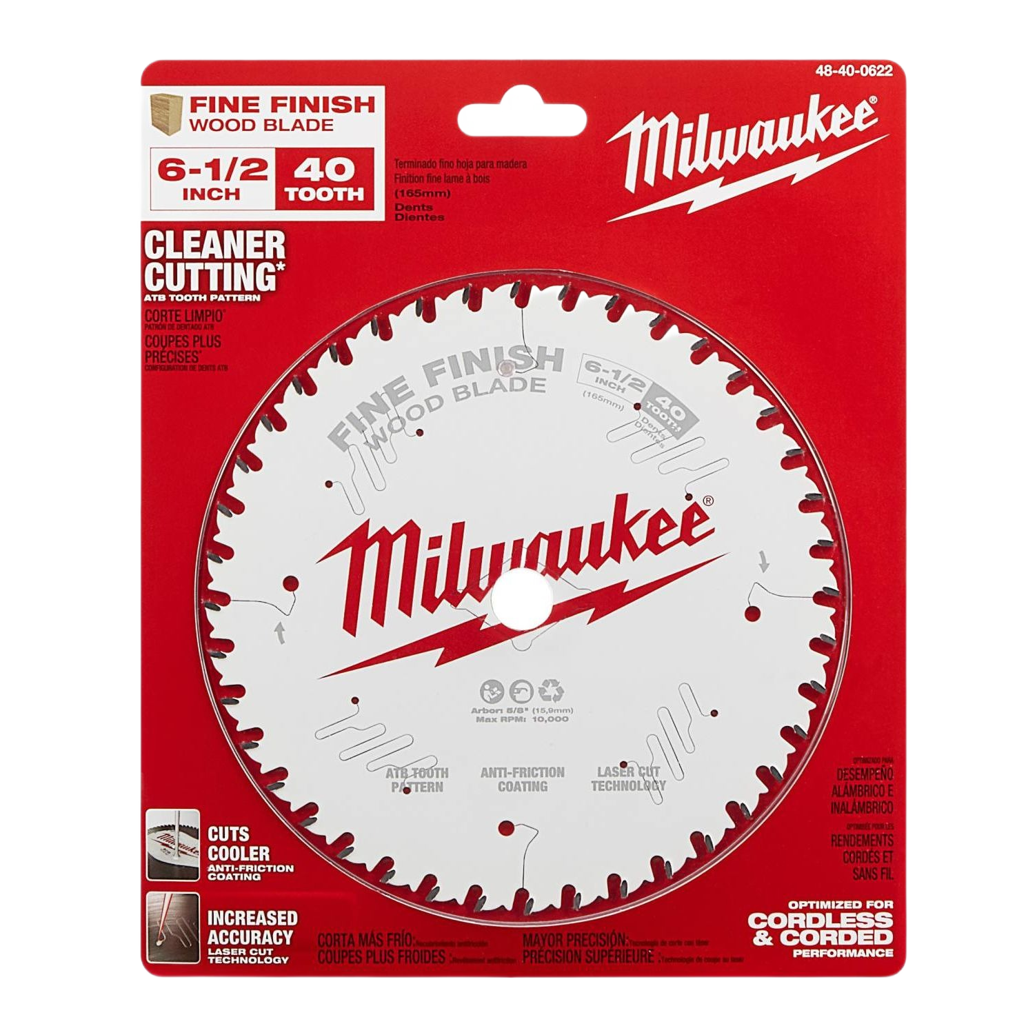 Milwaukee 6-1/2 inch fine finish circular saw blade with 40 teeth for woodworking tool accessories under $50 collections