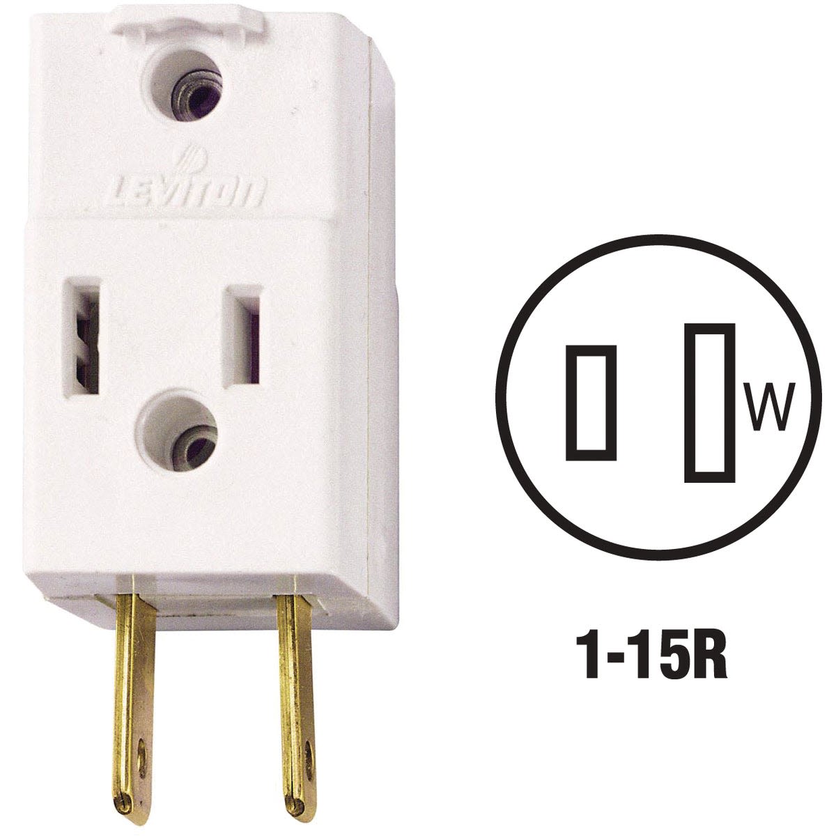 White electrical adapter cube with three polarized outlets for expanding a single outlet in home improvement Wire and Electrical collections