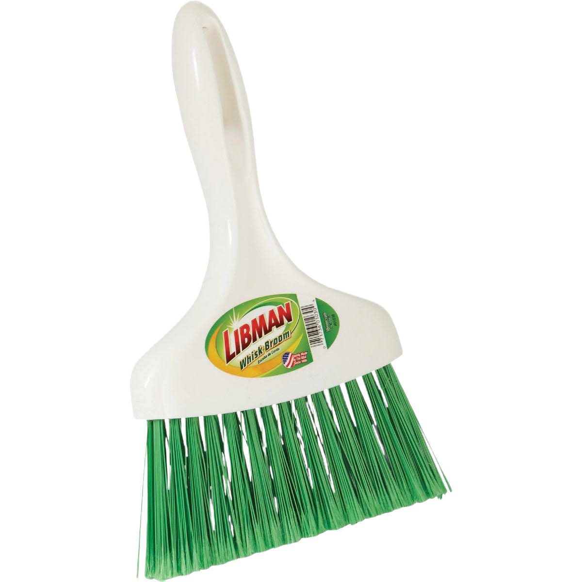 Compact white-handled broom with green polymer bristles for cleaning in brooms and dust pans under $50 collections