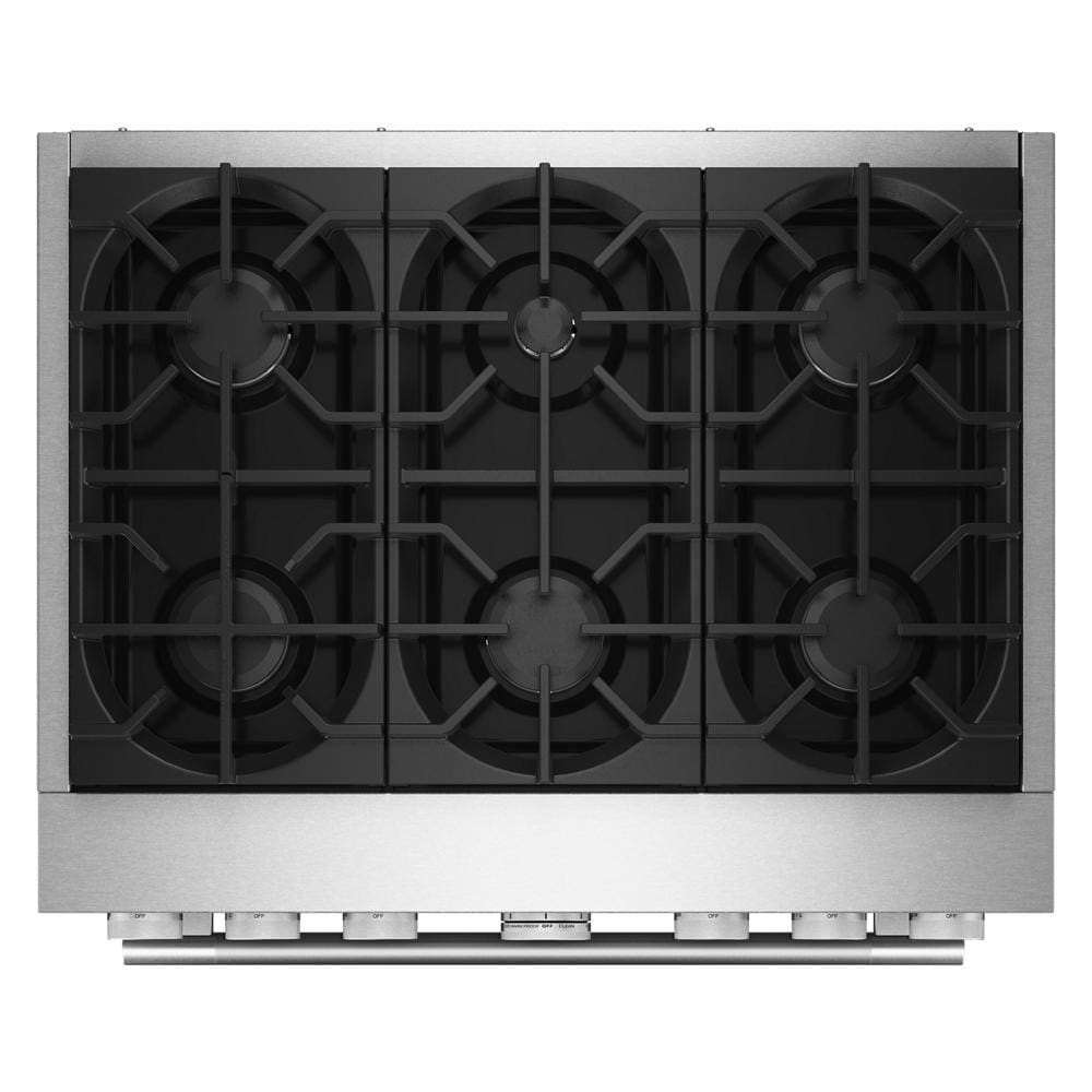 36-Inch 6 Burner Commercial-Style Dual Fuel Range with No Preheat Air Fry Mode