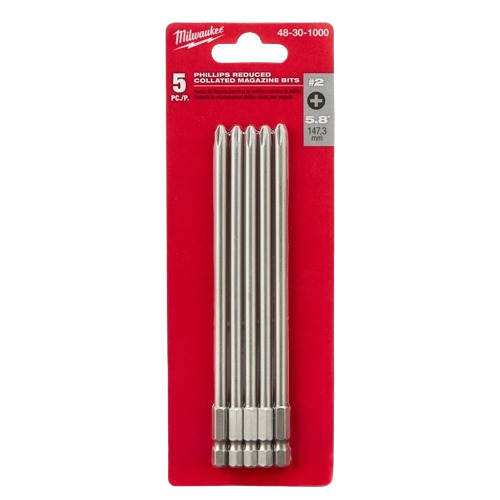 Set of five durable Phillips reduced collated magazine bits for power tools in tool accessories and drill bits collections.