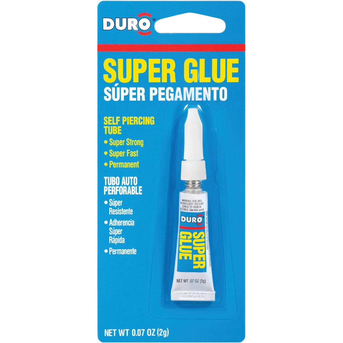 Small tube of Duro liquid super glue with self-piercing cap for strong fast bonding in Glue & Adhesives collection