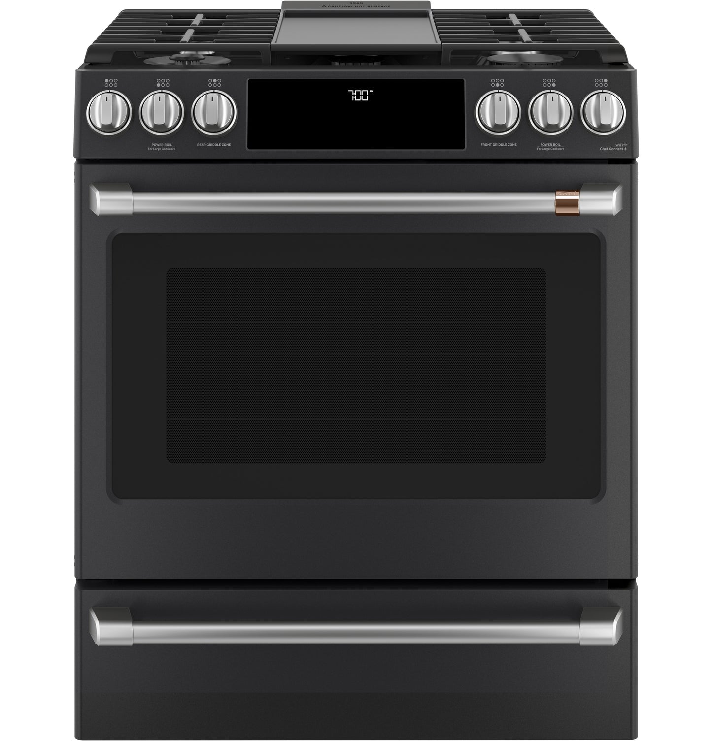 CAFÉ™ 30" Smart Slide-In, Front-Control, Gas Range with Convection Oven