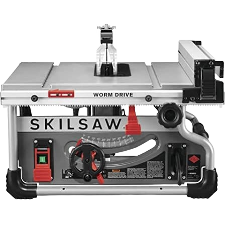 Portable worm drive table saw with depth adjustment and rip capacity in power tools and stationary machinery collections