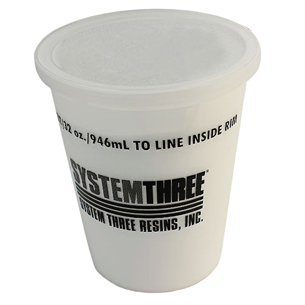 White plastic container with lid for mixing resins, part of wood sealers and paint supplies under $50 collection