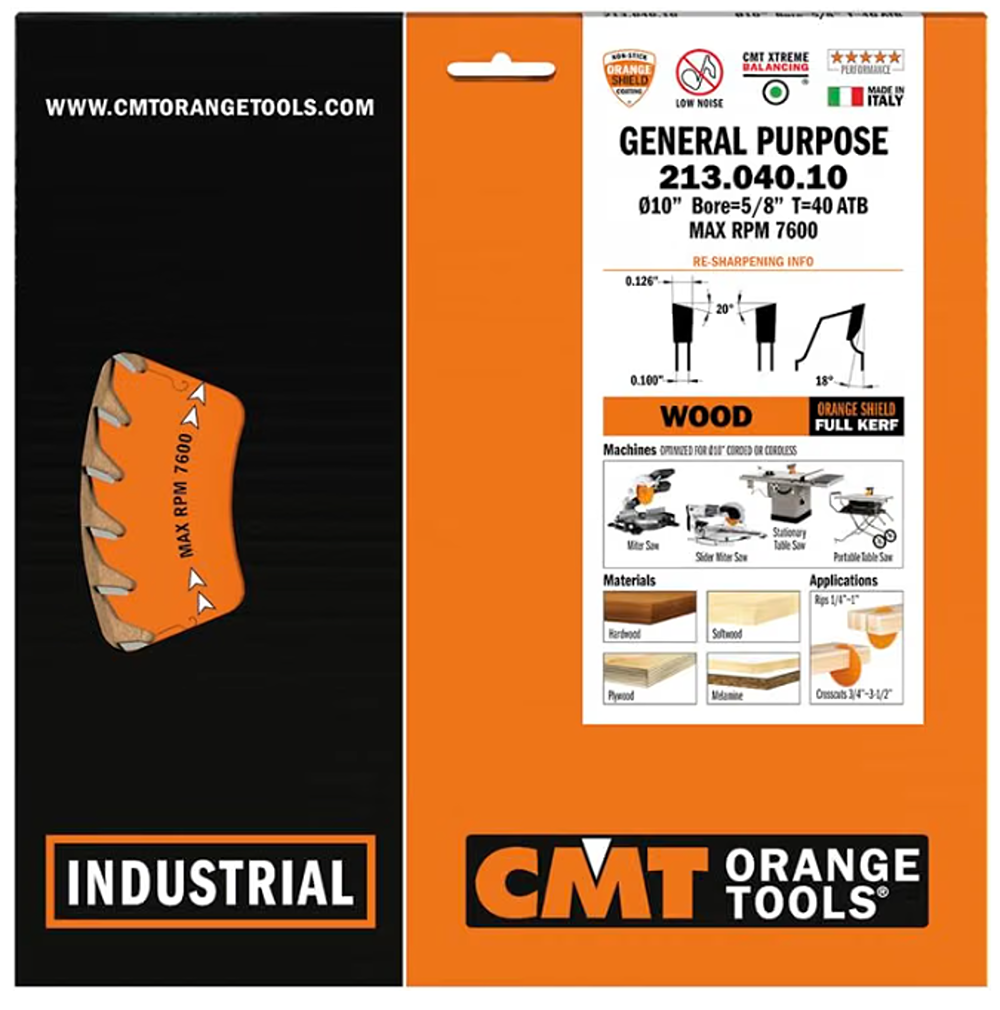 CMT Orange Tools 10”40T General Purpose Saw Blade