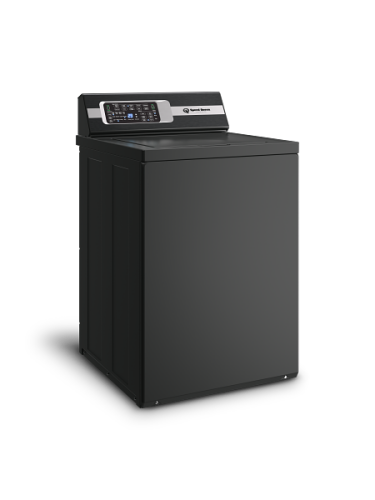 Dark gray top load washer with digital display panel and Speed Queen branding for tools and home improvement use