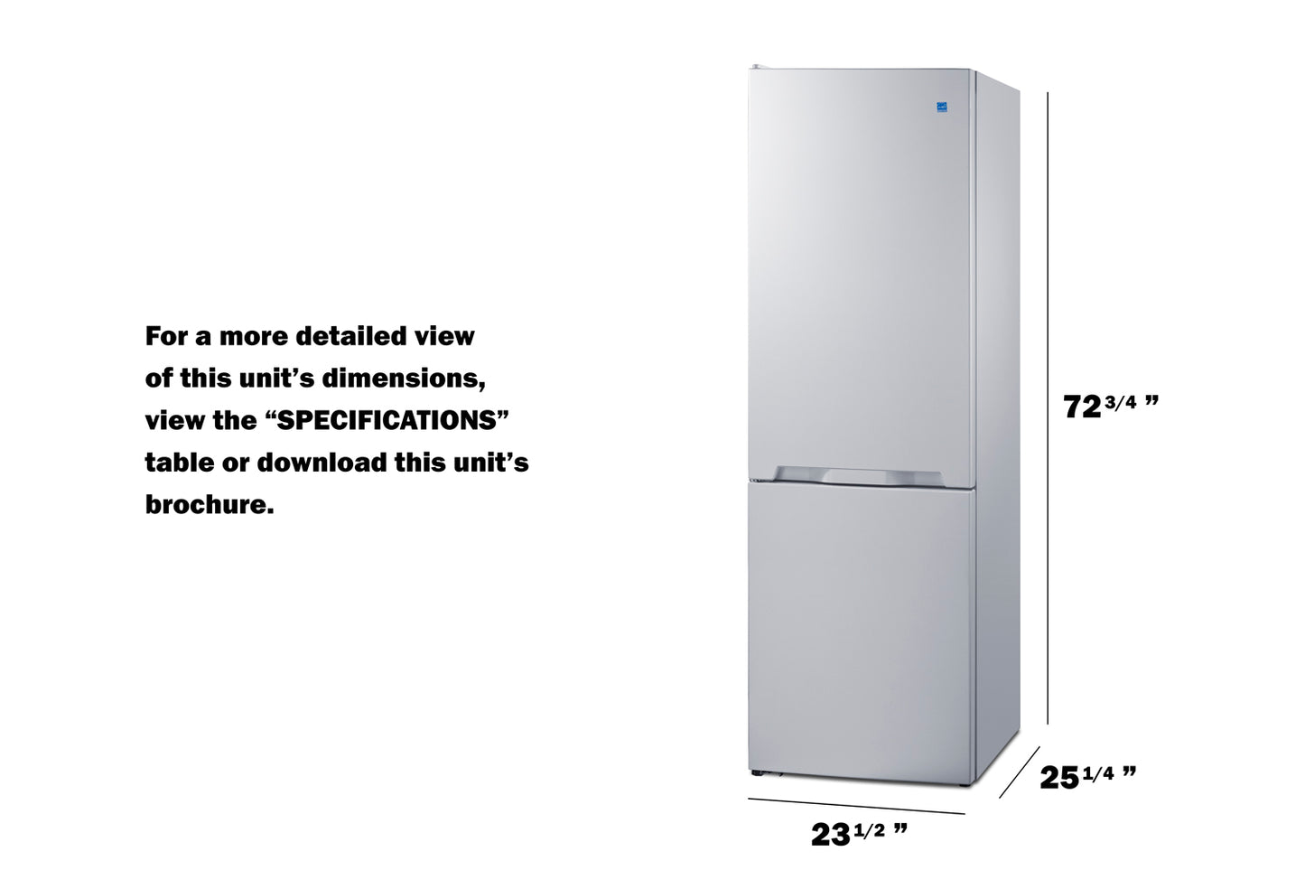 24" Wide Wide Bottom Mount Refrigerator-Freezer
