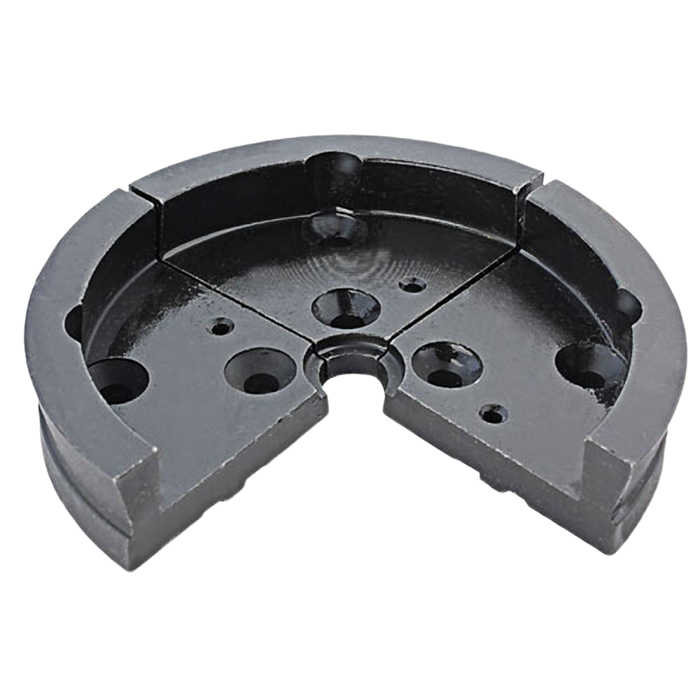 Smooth black metal jaws for woodworking chuck, designed for strong grip on large bowls in home improvement projects under $100