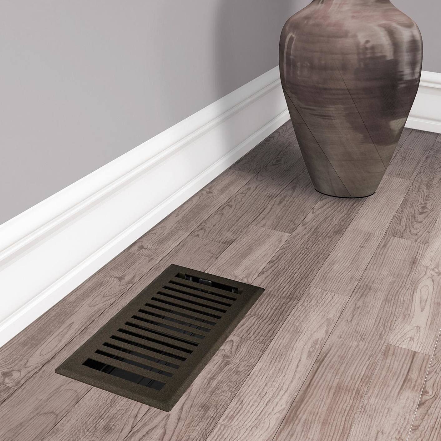 Bronze Age 4x10 floor register with solid steel face plate for durable home ventilation in plumbing and home improvement under $50