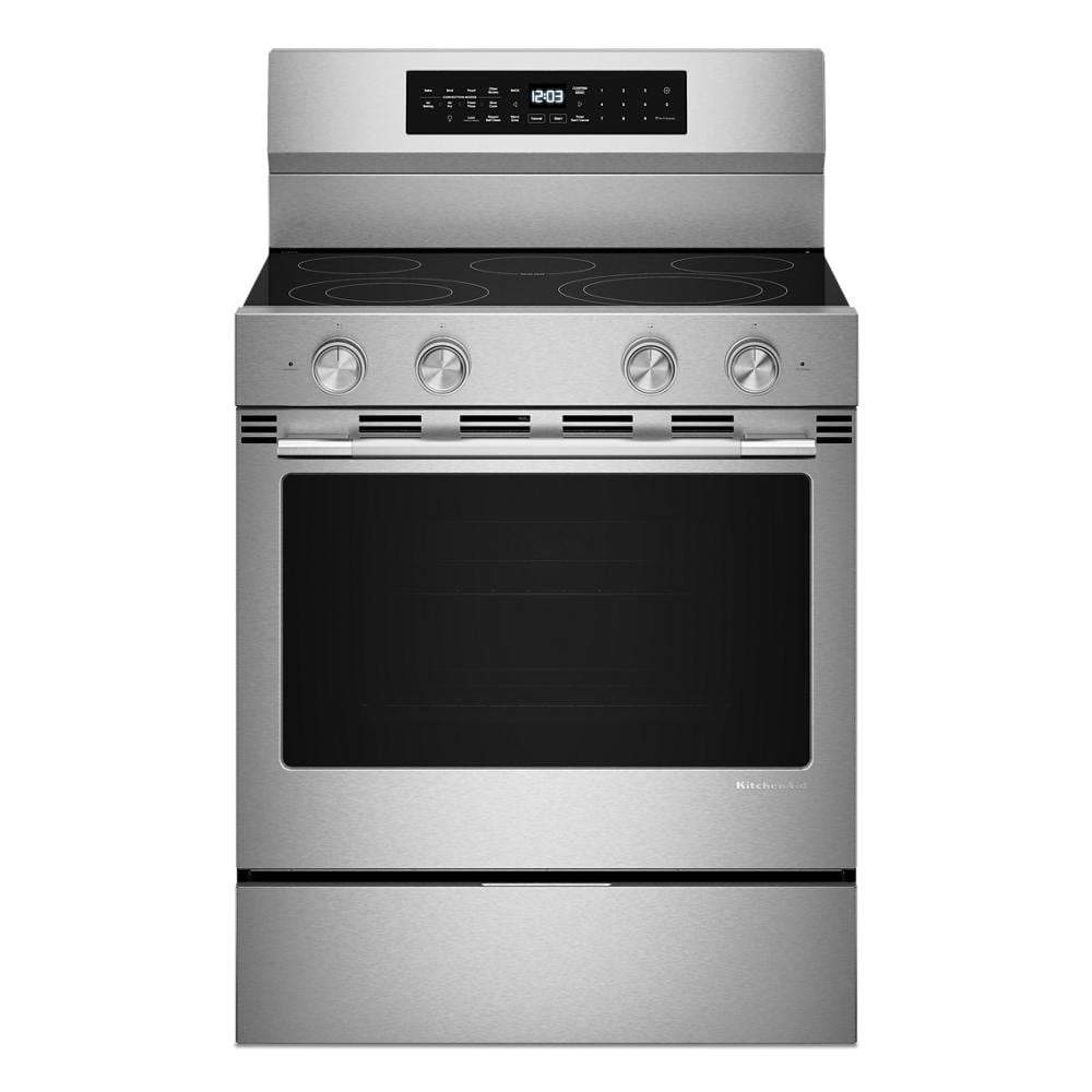 30-inch stainless steel smart electric range with convection cooking and digital control panel from KitchenAid Ranges collection