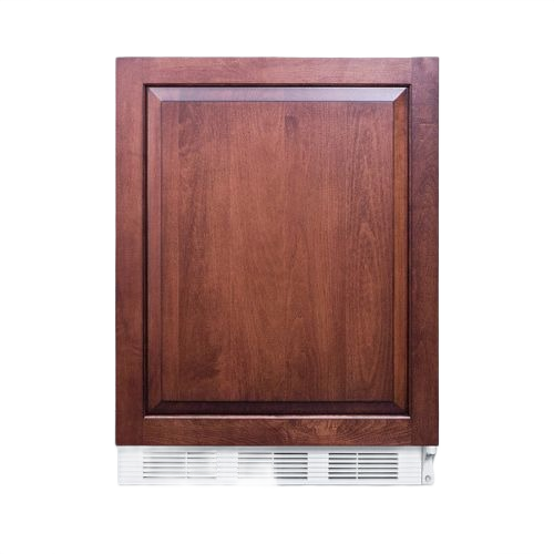 Built-in refrigerator-freezer with wood panel door and front venting, designed for seamless kitchen integration from Appliances collection