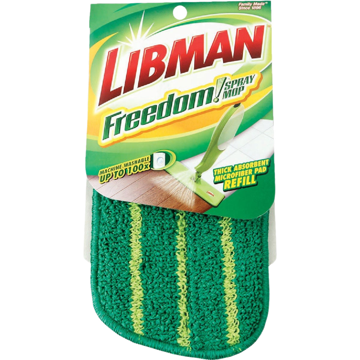 Green microfiber mop refill pad with yellow stripes for cleaning tools and mops under $50 collections