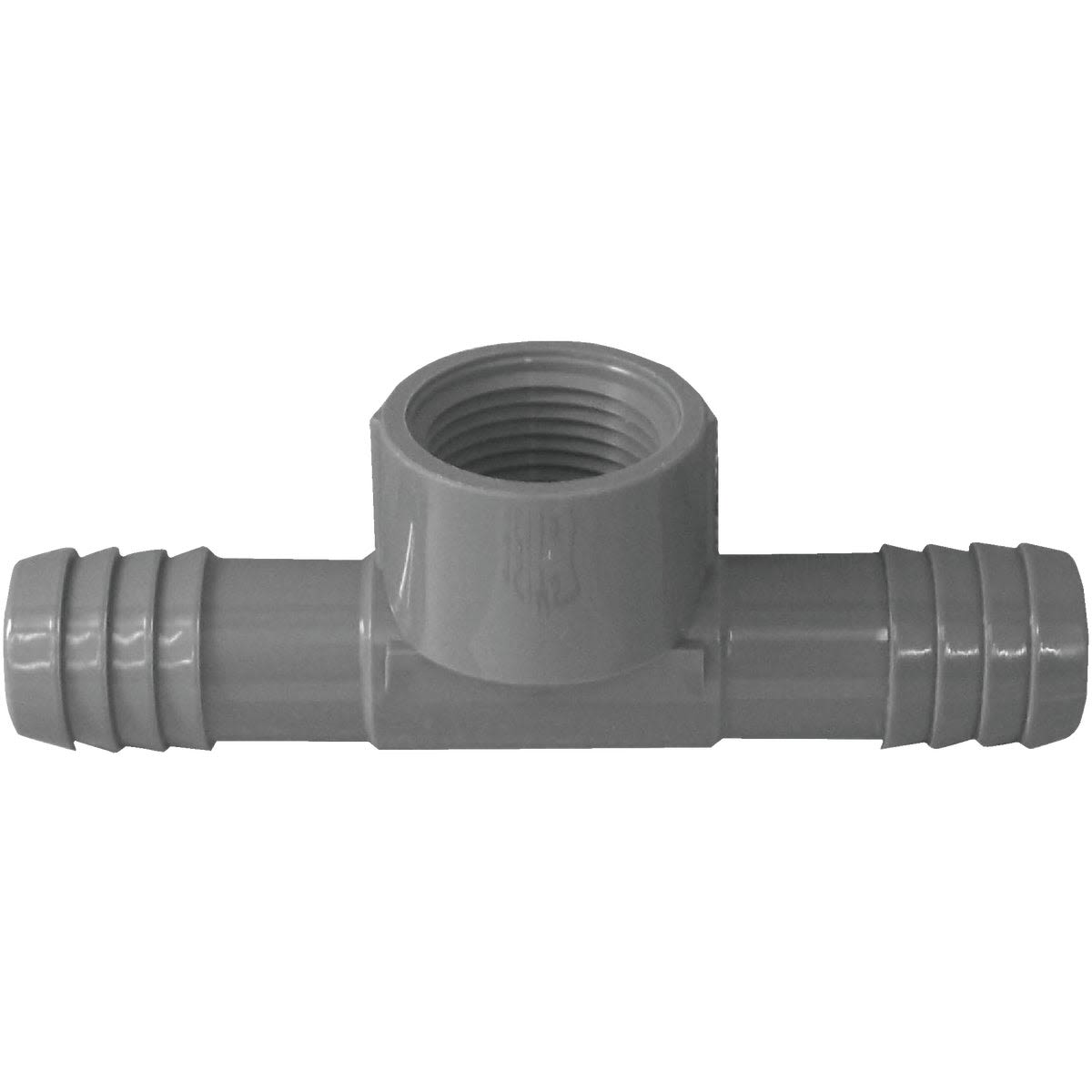 Gray polypropylene insert tee with 3/4 inch FIP fitting for plumbing and pipes & fittings under $50 and home improvement.