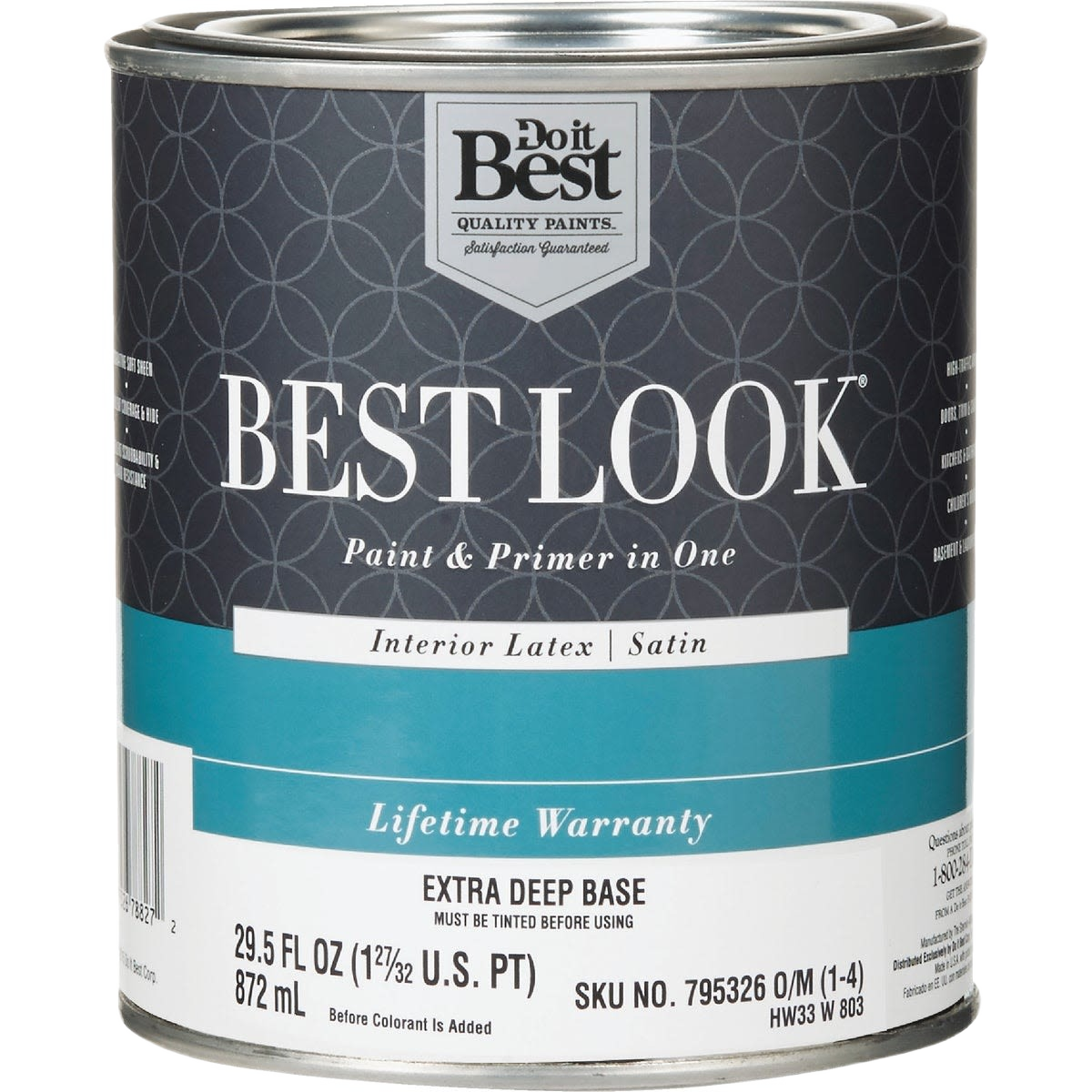 Quart can of interior latex satin finish paint and primer in one for home improvement under $50 collections
