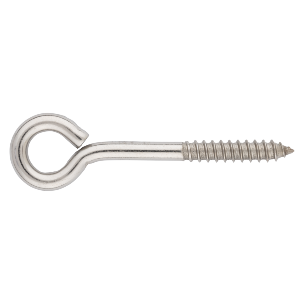 Stainless steel lag screw eye with threaded shaft for fastening in hardware and home improvement tools under $50 collection