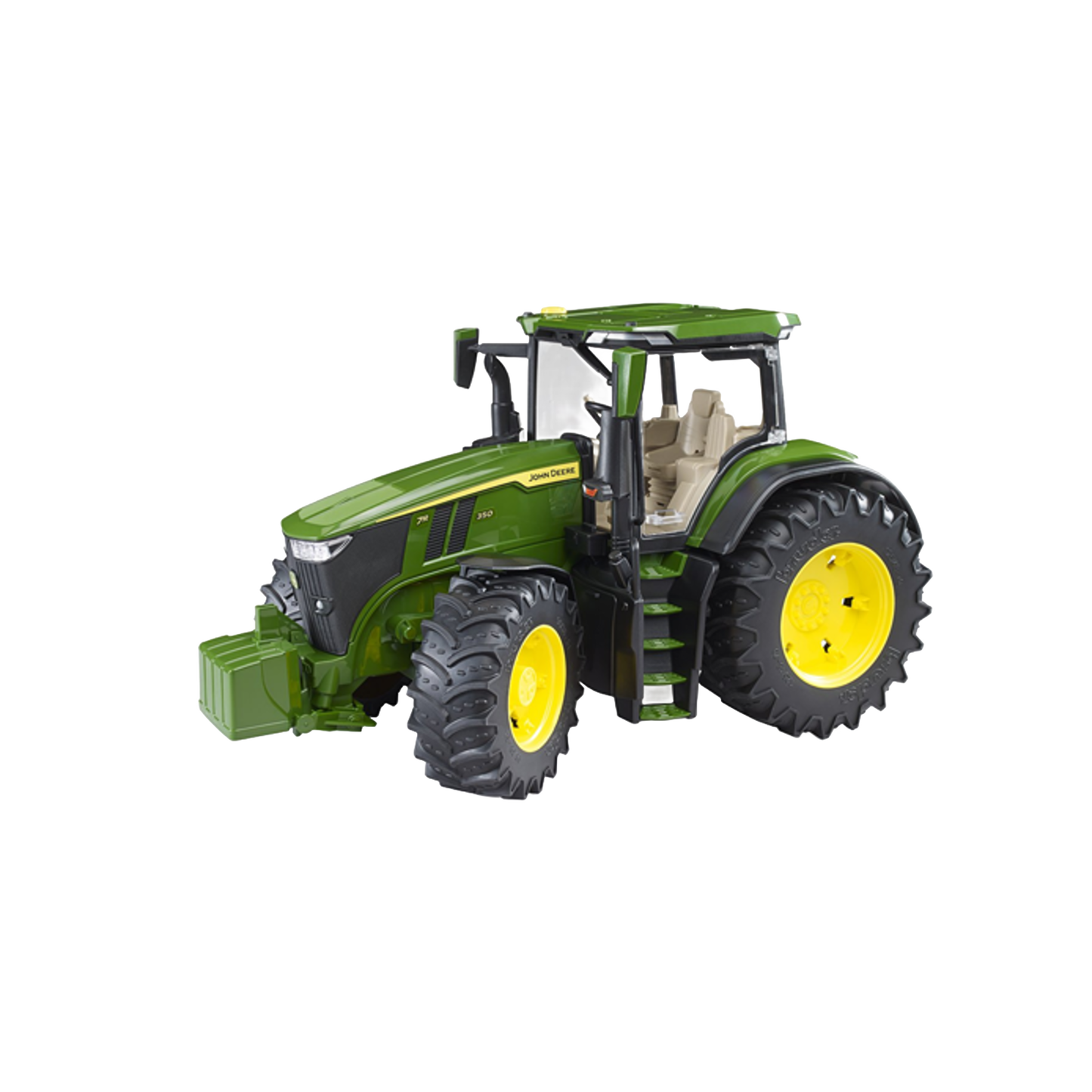 Green Bruder John Deere 7R 350 toy tractor with yellow wheels from Vehicles & Remote Controlled Toys collection