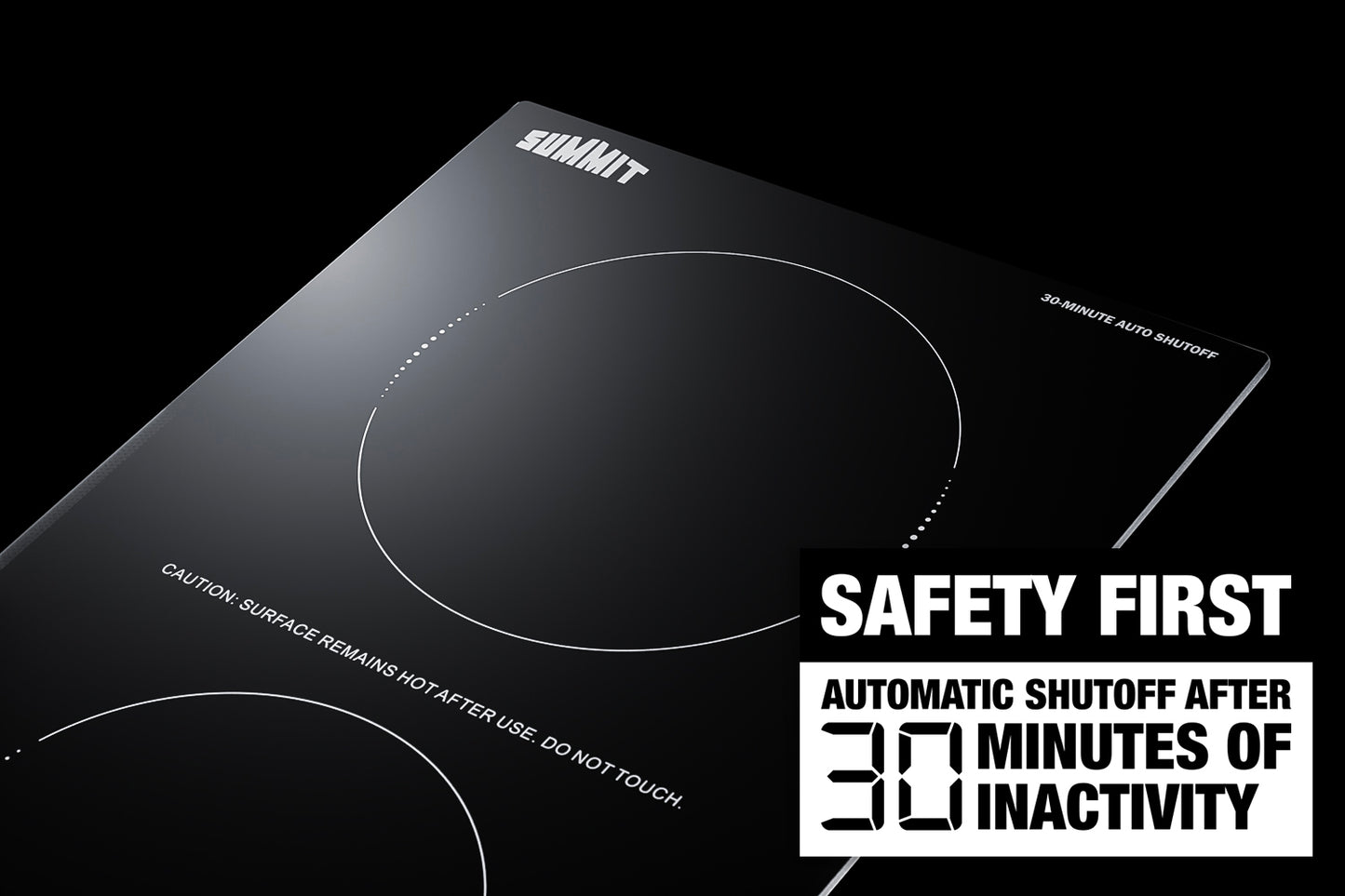 12" Wide 115V 2-Zone Induction Cooktop With Safety Shutoff