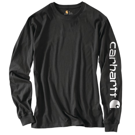 Carhartt Men's Loose Fit Heavyweight Logo Sleeve Graphic Long Sleeve T-Shirt