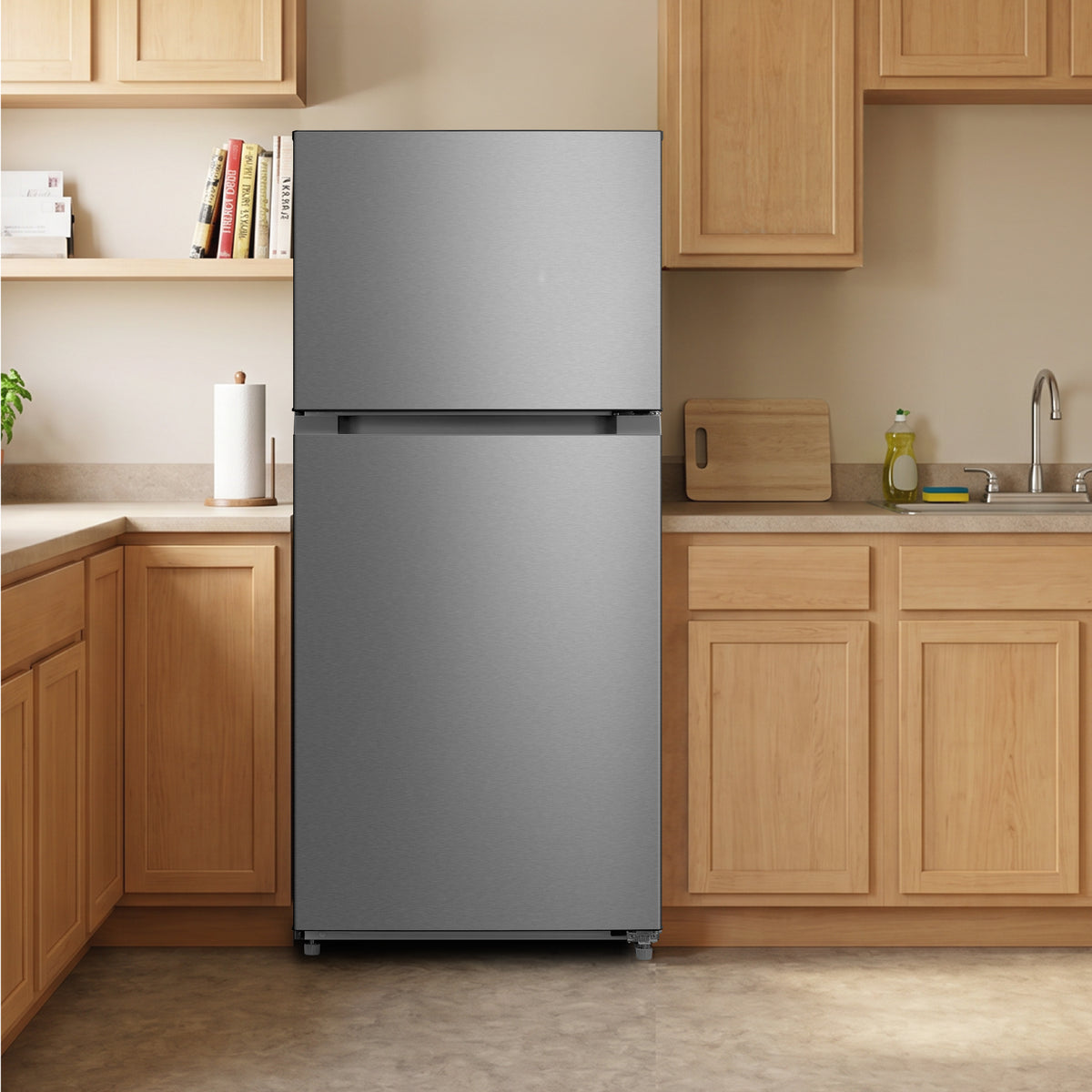 Element Electronics 18.1 cu. ft. Top Freezer Refrigerator - Stainless Steel, ENERGY STAR (ERT18CSES)