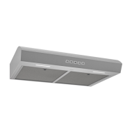 Under cabinet stainless steel range hood with 350 Max CFM motor and adjustable three-speed ventilation in kitchen appliances collection