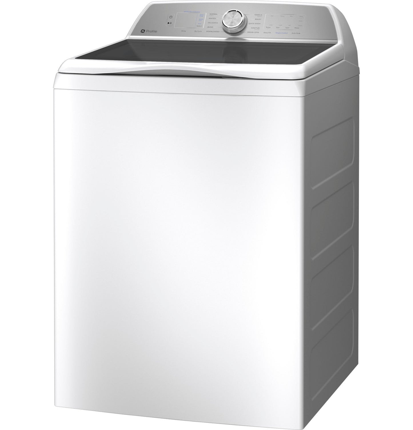 White top-load washer with digital dial and touchscreen controls in Washers and Appliances collections