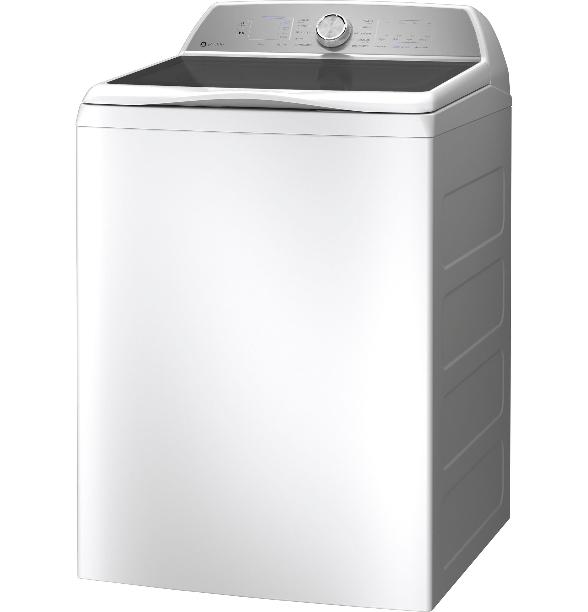 White top-load washer with digital dial and touchscreen controls in Washers and Appliances collections